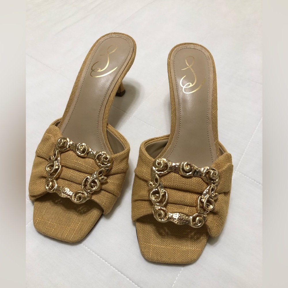 Elegant Gold Chain-Embellished Women's Mules Sam Edleman